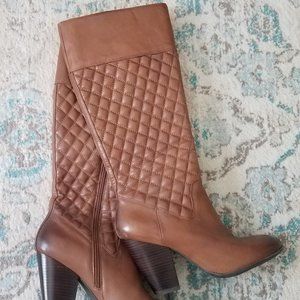 SIZE 9 Sole Society Quilted Brown Leather Boots EUC, "Bryan"